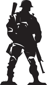 Soldier vector silhouette illustration