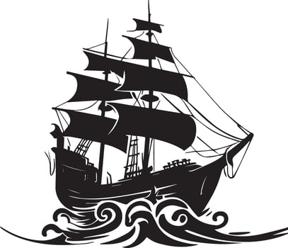 ship vector tattoo design illustration