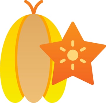 Starfruit Vector Icon Design