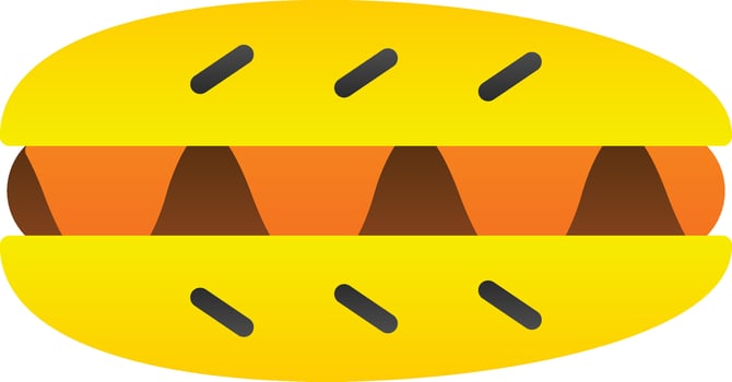 Hot Dog Vector Icon Design