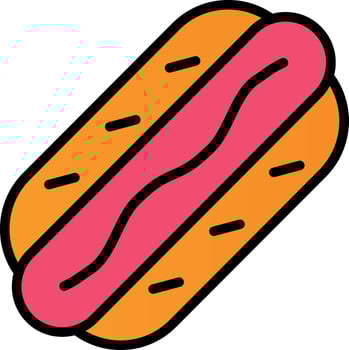 Hot Dog  Vector Icon Design