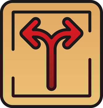 Two Way Vector Icon Design