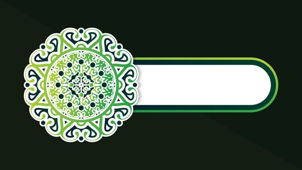 green mandala decorative banner design vector