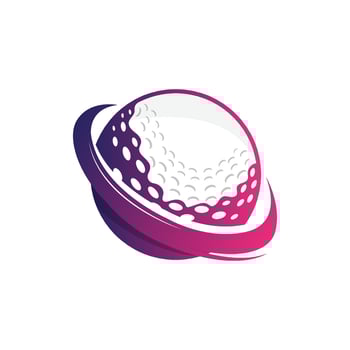 Golf Logo Design, Design Vector Golf Ball And Golf Club Tournament, Illustration Template