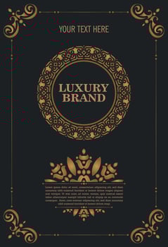 Luxury ornament greeting card vector template