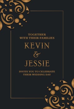 Elegant wedding invitation with pattern motif vector