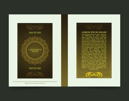 Luxury ornamental book cover design vector