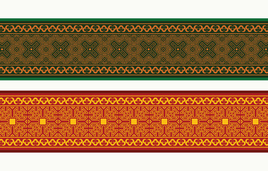 Henna banner border with colorful border vector
