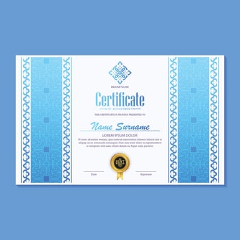 Achievement certificate best award diploma vector