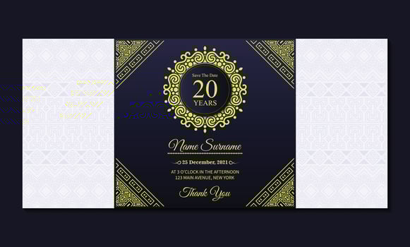 Elegant birthday card invitation template vector