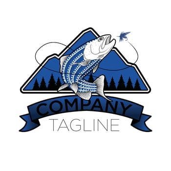 blue fishing logo vector