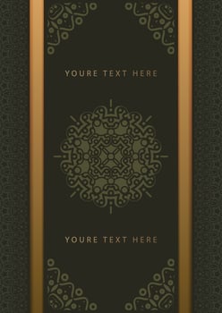 Luxury mandala decorative card in gold color vector