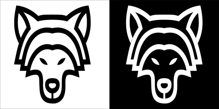 illustration, vector graphic of wolves icon