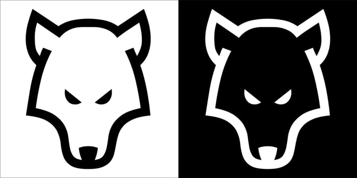 illustration, vector graphic of wolves icon
