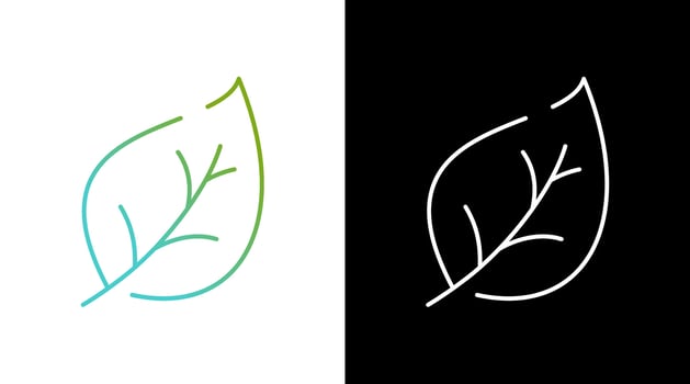 Leaf Gradient Black and white Icon Design vector