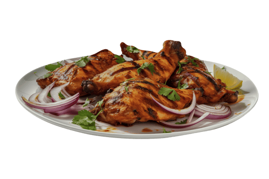 Tasty chicken tandoori isolated on png background