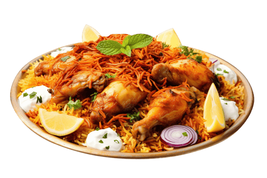 Delicious chicken biryani isolated on transparent background png