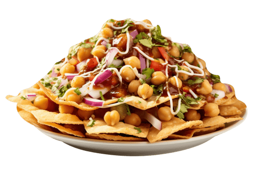 Chana papri chat isolated on background png