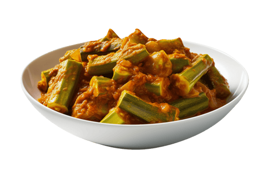 Tasty okra or bhindi on png background