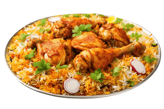 Delicious chicken biryani isolated on transparent background png
