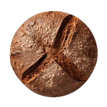 Freshly baked bread loaf on png background
