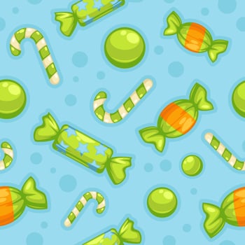Lollipop and candies, sweets seamless pattern vector