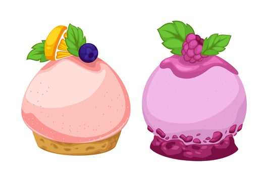 Sweet cookies or biscuits, confectionery or pastry vector