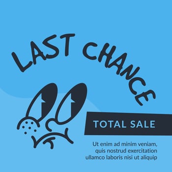 Last chance total sale promotional banner for shop vector