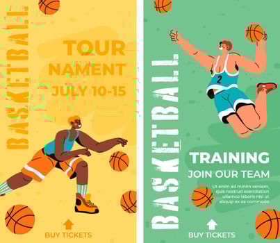 Basketball tournament, championship banner ads vector
