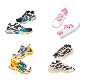 Fashionable shoes for women, stylish apparels vector