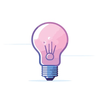 Vector of a pink light bulb on a white background