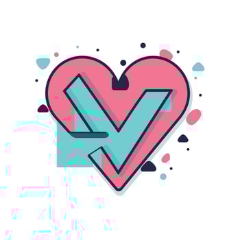 Vector of a flat heart with an arrow piercing through it
