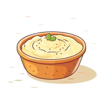Vector of a bowl of mashed potatoes on a plain white background