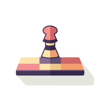 Vector of a vibrant chess piece on a minimalist white background