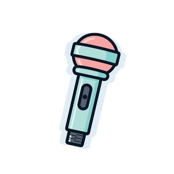 Vector of a pink and blue light bulb on a white background