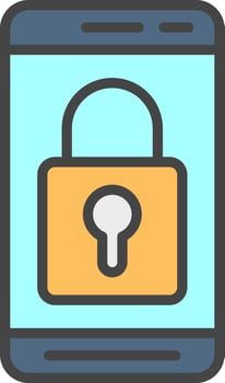 Mobile Lock  Vector Icon Design