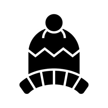 Knitted Hat Icon Vector Symbol Design Illustration