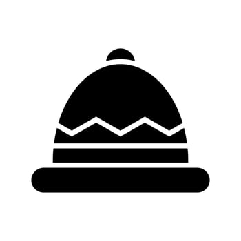 Knitted Hat Icon Vector Symbol Design Illustration