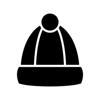 Knitted Hat Icon Vector Symbol Design Illustration