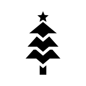 Christmas Tree Icon Vector Symbol Design Illustration
