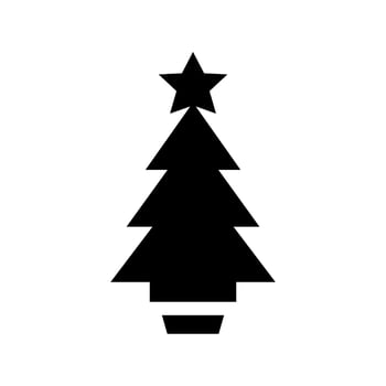 Christmas Tree Icon Vector Symbol Design Illustration