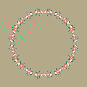 Flower wreath vintage vector
