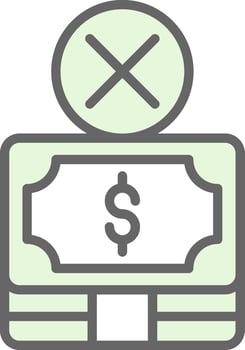 No Money Vector Icon Design