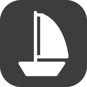 sailboat icon in black square. png