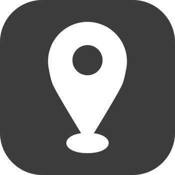 check in location icon in black square. png