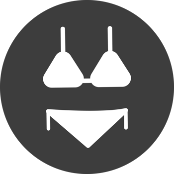 bikini icon in black circle. png