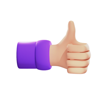 Thumbs Up Hand Gestures 3D Illustrations png