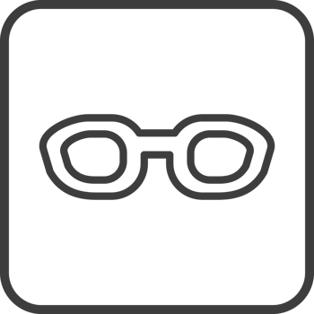 sunglasses icon in thin line black square frames. png