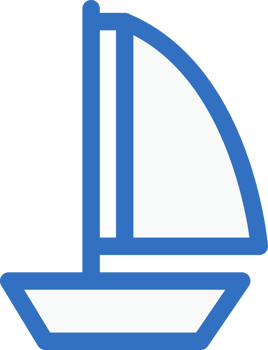 sailboat icon line design, monoline icons. png