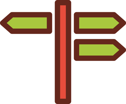 road signs flat icon 3 colors. png